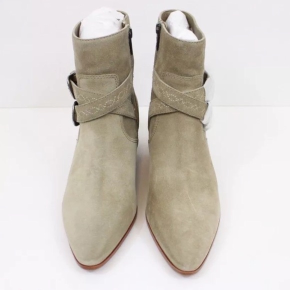 Frye Ellen Suede Buckle Short Boots - Picture 8 of 8